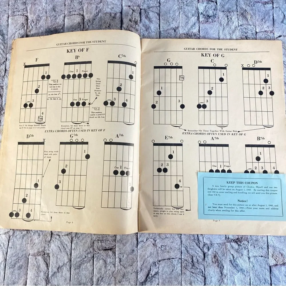 Guitar Chords Book VTG by Doc Williams Copyright 1943